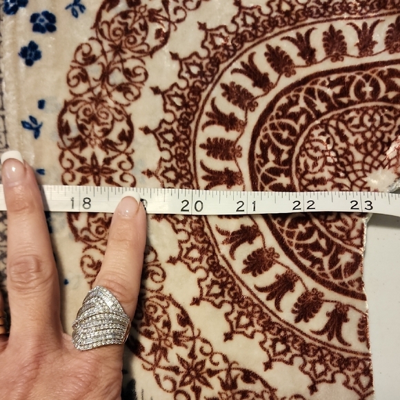 Johnny Was Boho Style Cream and Blue Patterned Blouse - Picture 7 of 10